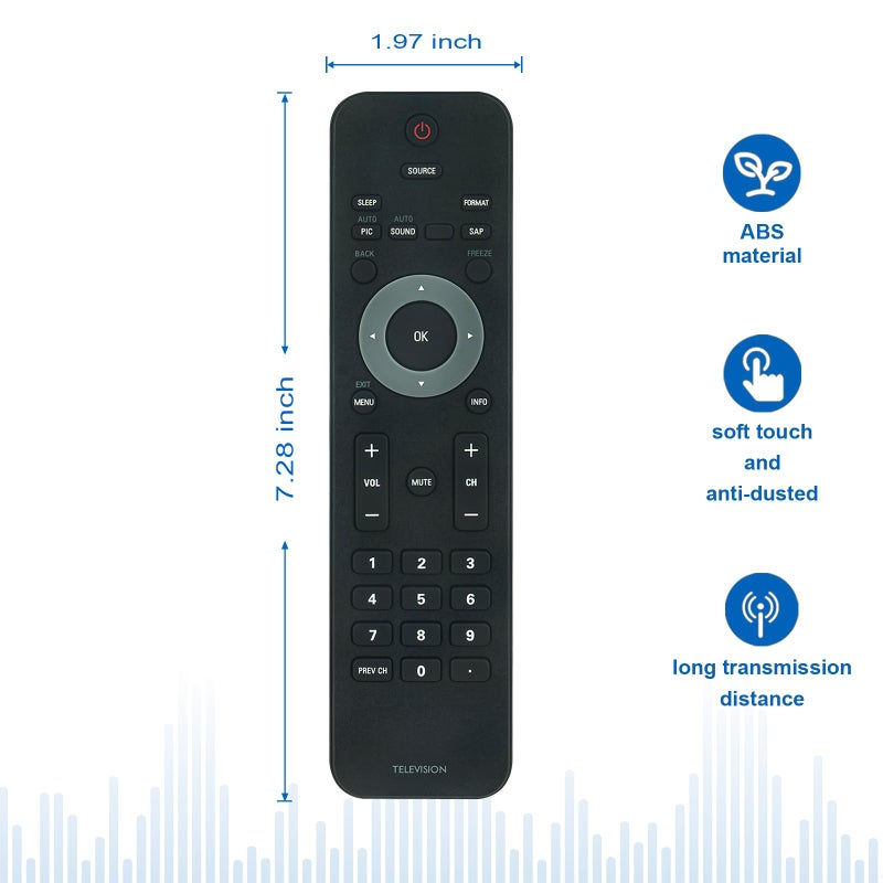 Beyution New TV Remote for Philips TV 32PFL3504D/F7 19PFL3504D 32PFL3514D 22PFL3504 32PFL3504D/F7 19PFL3504D/F7 42PFL3704D/F7 22PFL3504D/F7 32PFL3514D/F7 42PFL7603 42PFL7603D/27 47PFL7603 42PFL7603 - Image 5